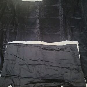 Black and White FAUX Fur Plush Blanket